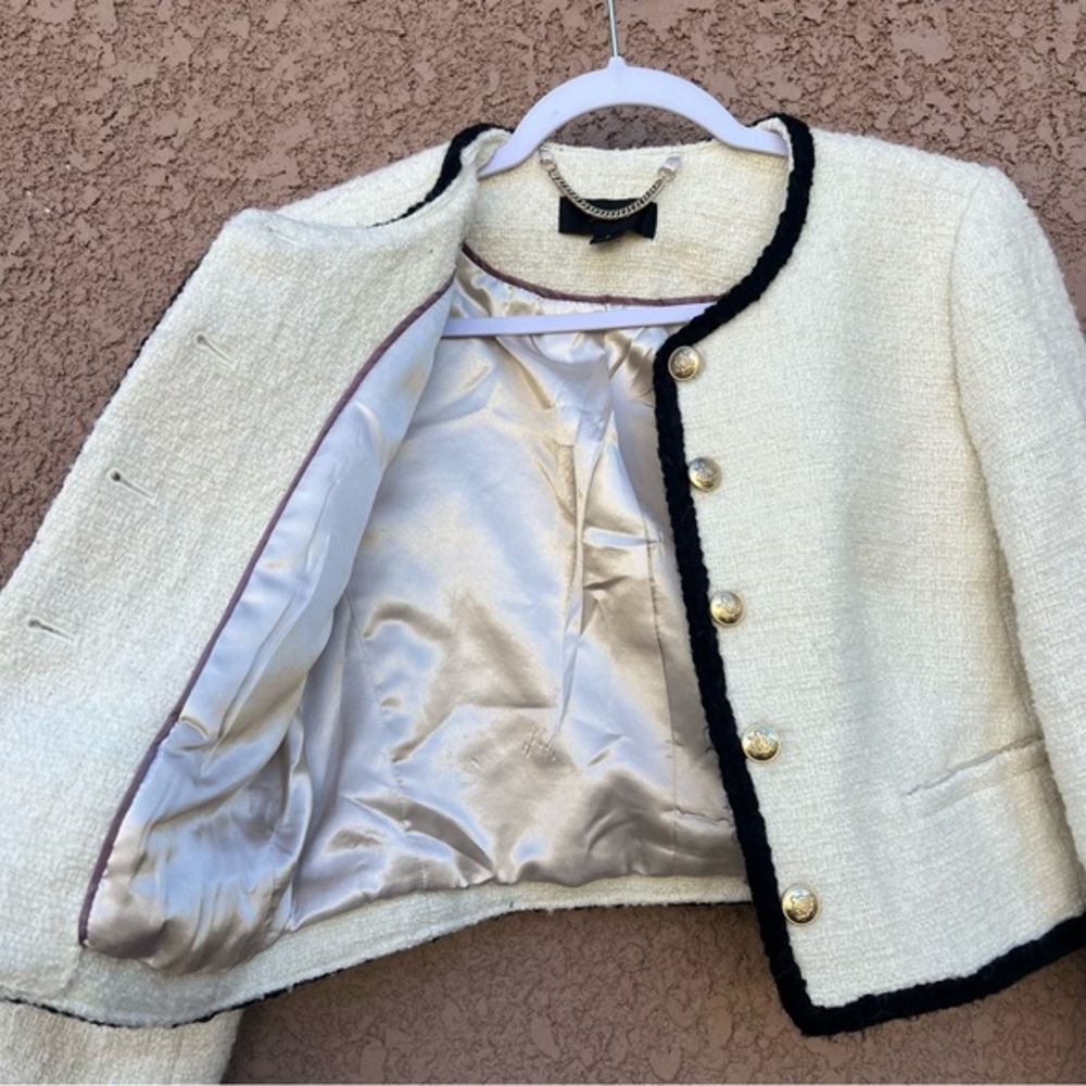 J. Crew Cream and Black Louisa Lady Jacket - Picture 6 of 15